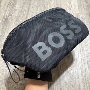 Hugo Boss Navy Blue Belt Bag Logo Fanny Pack Crossbody Waist Bag Nylon NEW